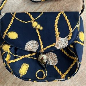 Vintage Stuart Weitzman BLUE GOLD Sea Shell Handbag